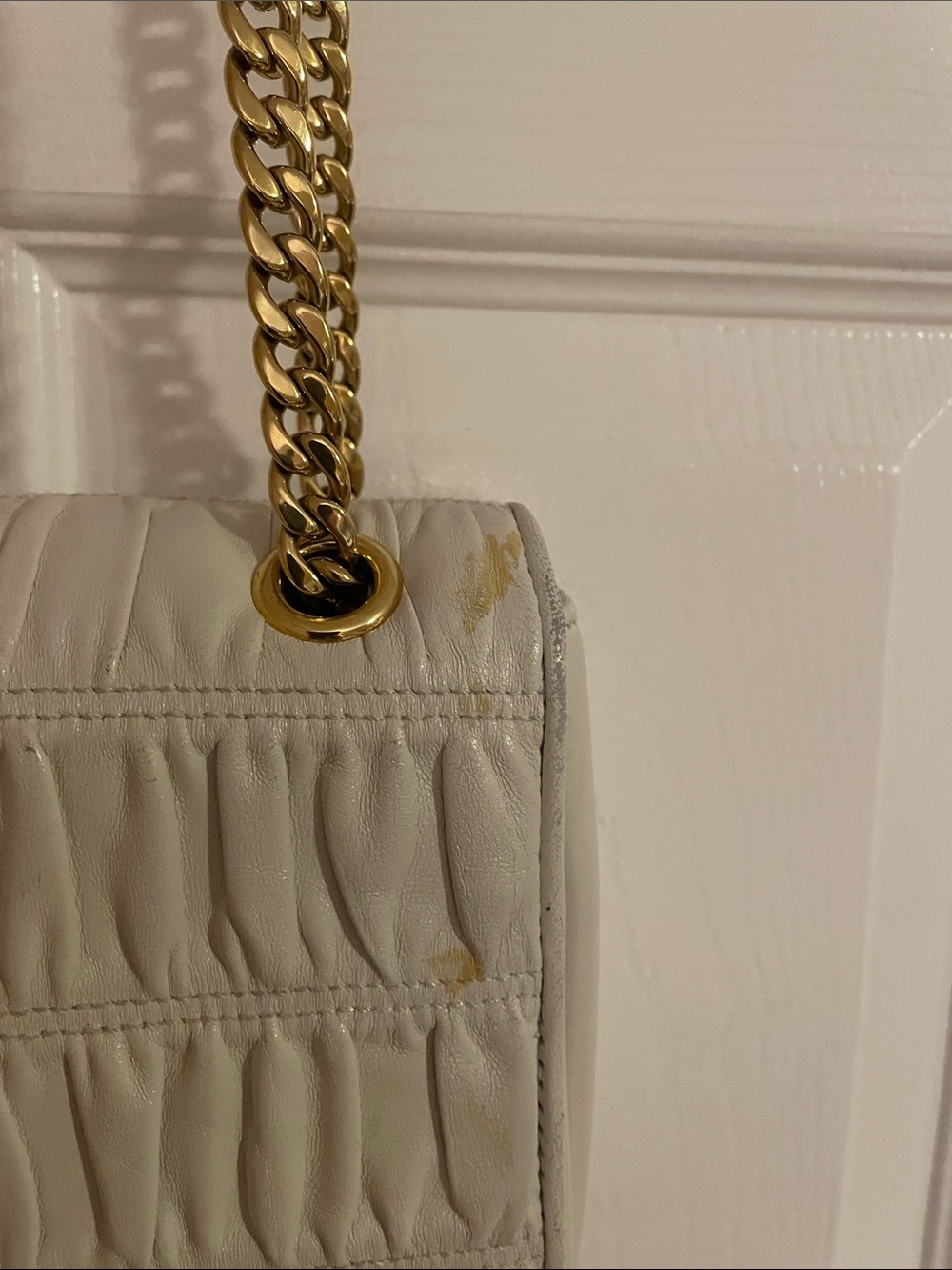 Prada Cream Quilted Chain Crossbody Bag - Picture 3 of 7